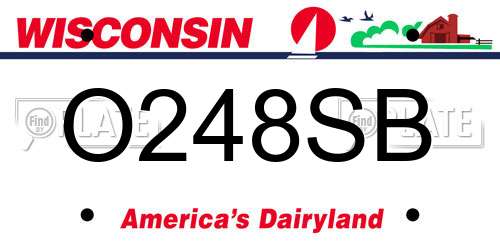 O248SB Wisconsin License Plate