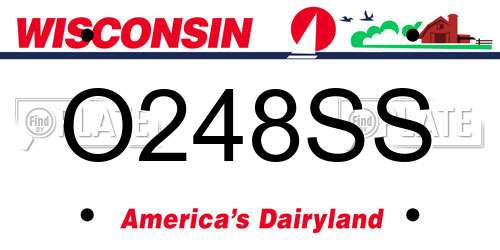 O248SS Wisconsin License Plate