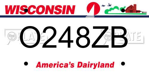 O248ZB Wisconsin License Plate