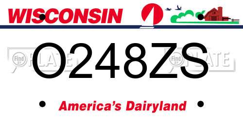 O248ZS Wisconsin License Plate