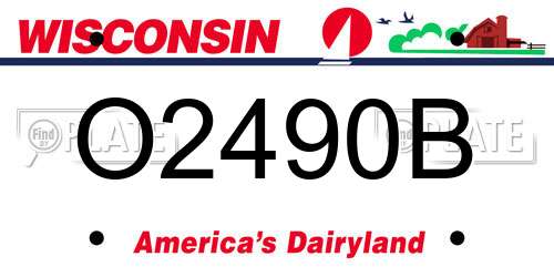 O2490B Wisconsin License Plate