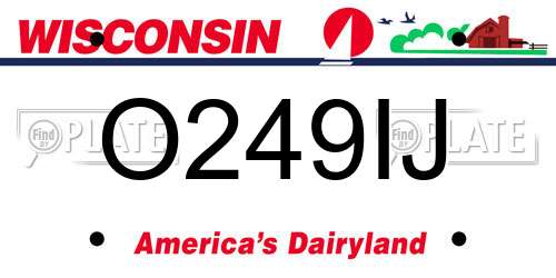O249IJ Wisconsin License Plate