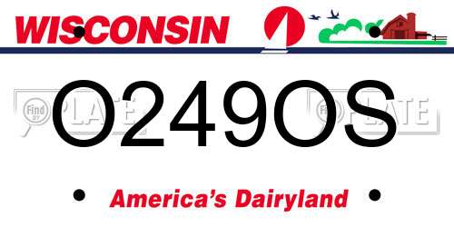 O249OS Wisconsin License Plate