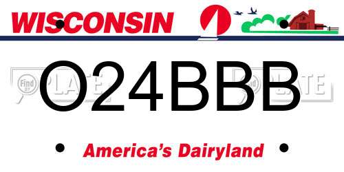 O24BBB Wisconsin License Plate