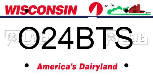 O24BTS Wisconsin License Plate