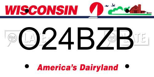 O24BZB Wisconsin License Plate