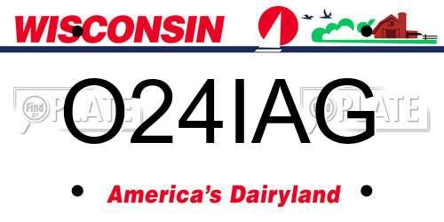 O24IAG Wisconsin License Plate