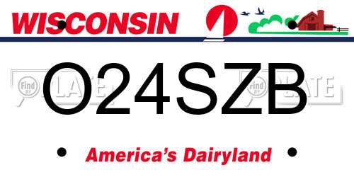 O24SZB Wisconsin License Plate