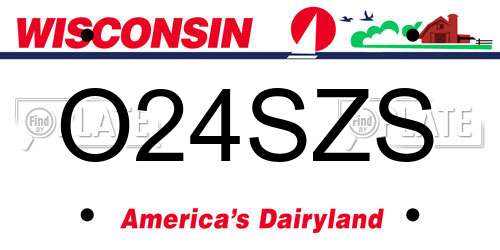 O24SZS Wisconsin License Plate