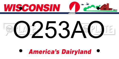 O253AO Wisconsin License Plate