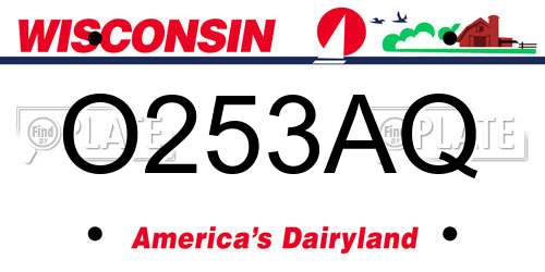 O253AQ Wisconsin License Plate