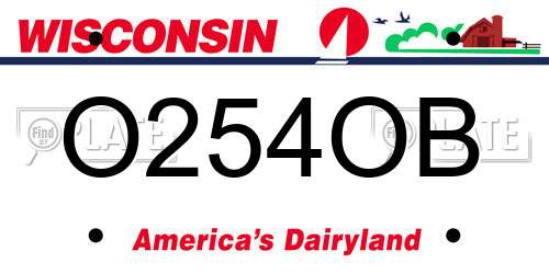 O254OB Wisconsin License Plate