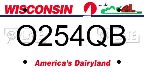 O254QB Wisconsin License Plate