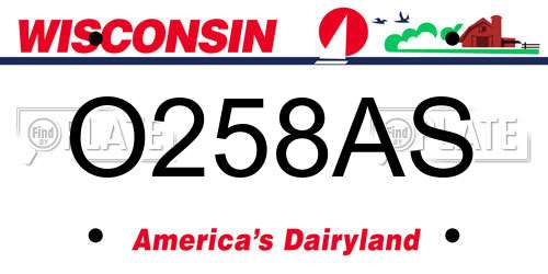 O258AS Wisconsin License Plate