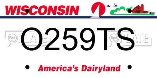 O259TS Wisconsin License Plate