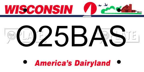 O25BAS Wisconsin License Plate