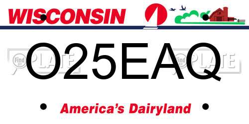 O25EAQ Wisconsin License Plate