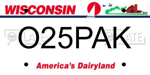 O25PAK Wisconsin License Plate
