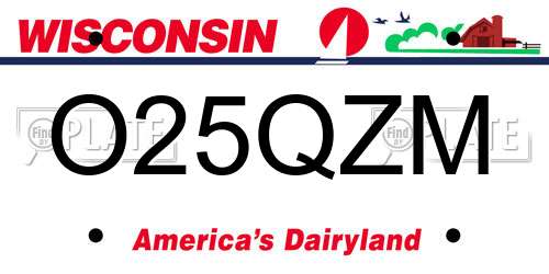 O25QZM Wisconsin License Plate
