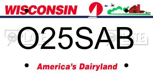 O25SAB Wisconsin License Plate