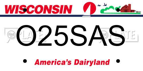 O25SAS Wisconsin License Plate
