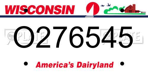 O276545 Wisconsin License Plate
