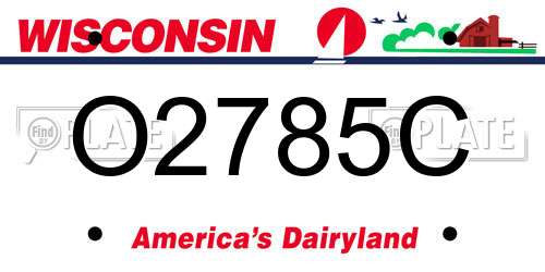 O2785C Wisconsin License Plate