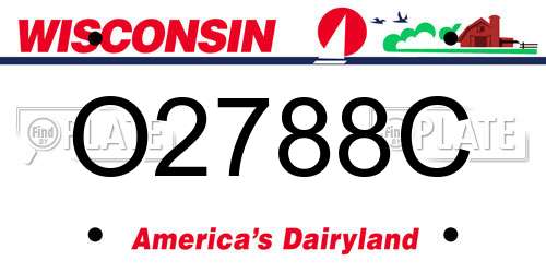 O2788C Wisconsin License Plate