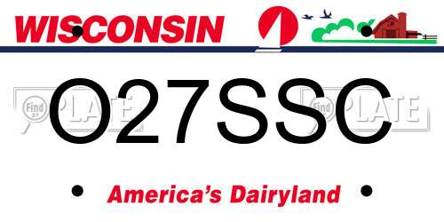 O27SSC Wisconsin License Plate