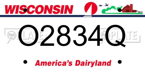 O2834Q Wisconsin License Plate