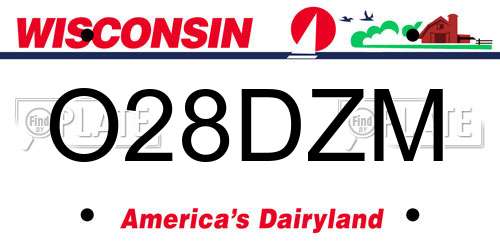 O28DZM Wisconsin License Plate