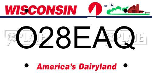 O28EAQ Wisconsin License Plate