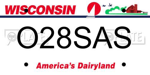 O28SAS Wisconsin License Plate
