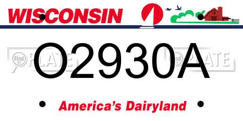 O2930A Wisconsin License Plate