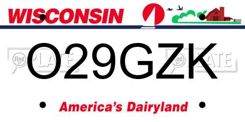 O29GZK Wisconsin License Plate