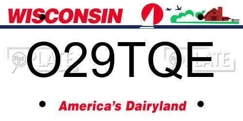 O29TQE Wisconsin License Plate
