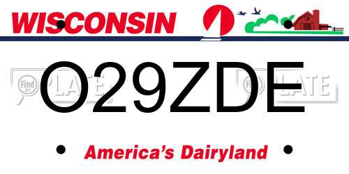 O29ZDE Wisconsin License Plate