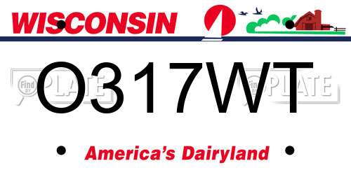 O317WT Wisconsin License Plate