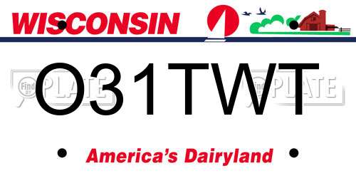 O31TWT Wisconsin License Plate