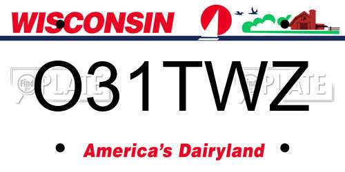 O31TWZ Wisconsin License Plate