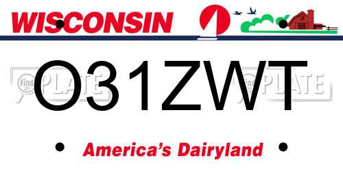 O31ZWT Wisconsin License Plate