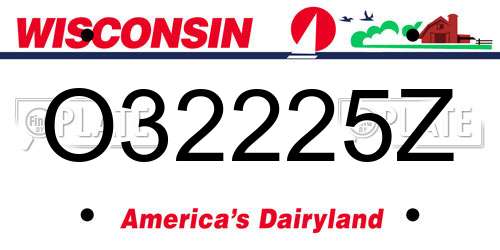 O32225Z Wisconsin License Plate