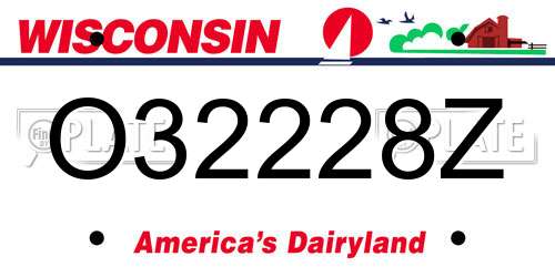O32228Z Wisconsin License Plate