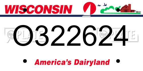 O322624 Wisconsin License Plate