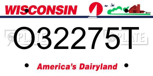 O32275T Wisconsin License Plate
