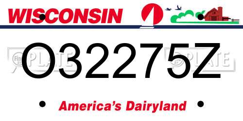 O32275Z Wisconsin License Plate
