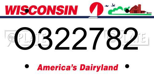 O322782 Wisconsin License Plate