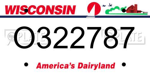 O322787 Wisconsin License Plate