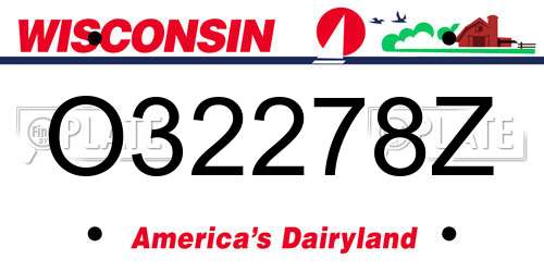 O32278Z Wisconsin License Plate