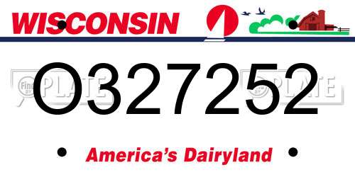 O327252 Wisconsin License Plate